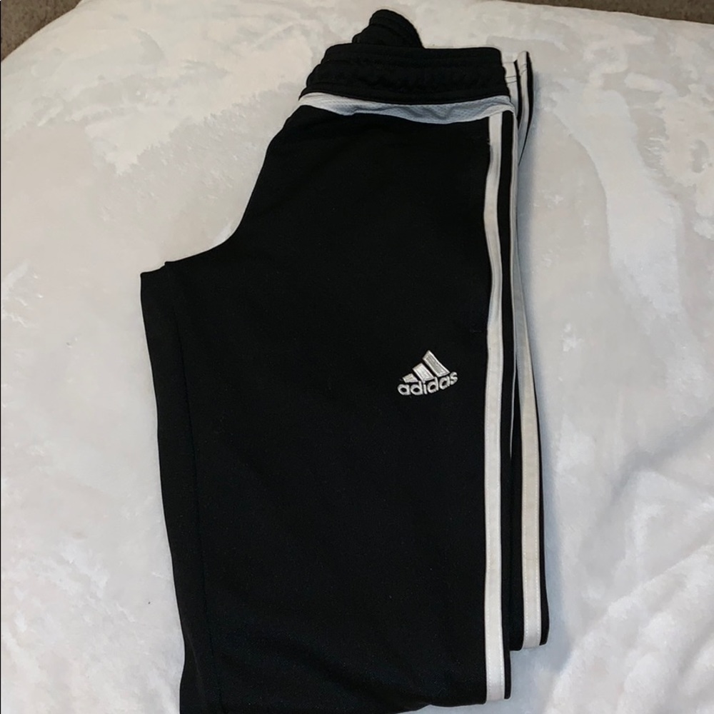 black full length skinny track pants